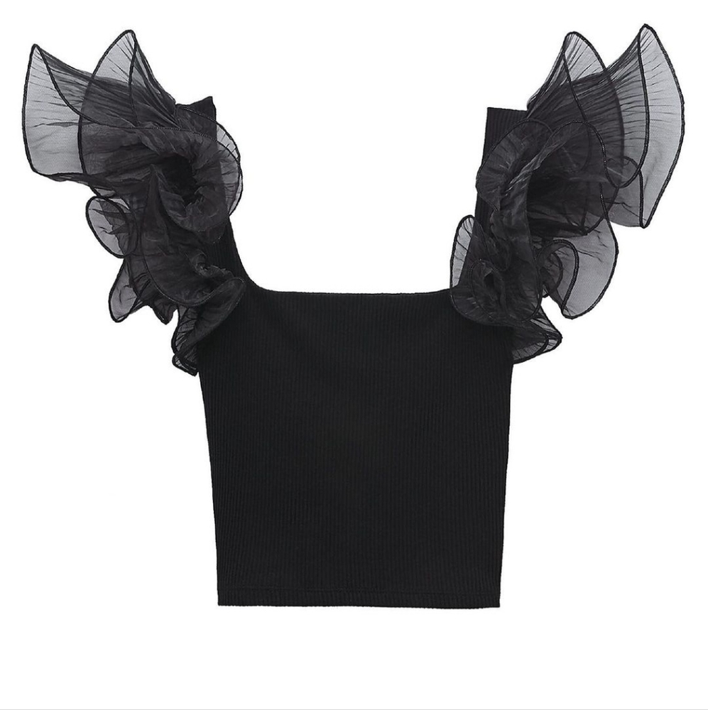 Zara Ruffled Organza top - Picture 3 of 7